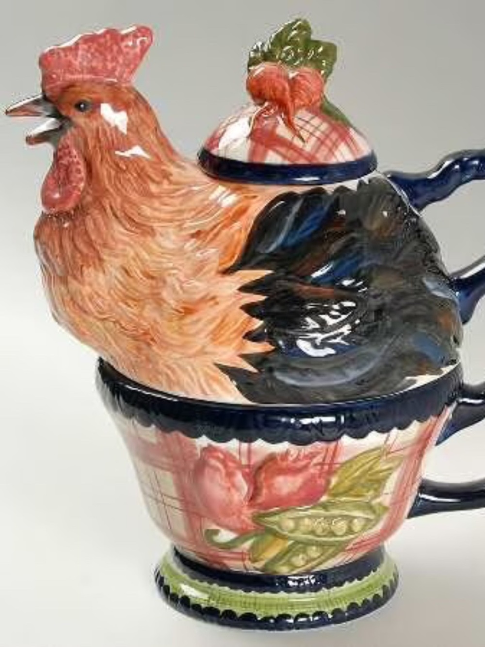 Tracy Porter Stonehouse Farm Figural Rooster Individual Teapot w/ Cup NWT Sealed